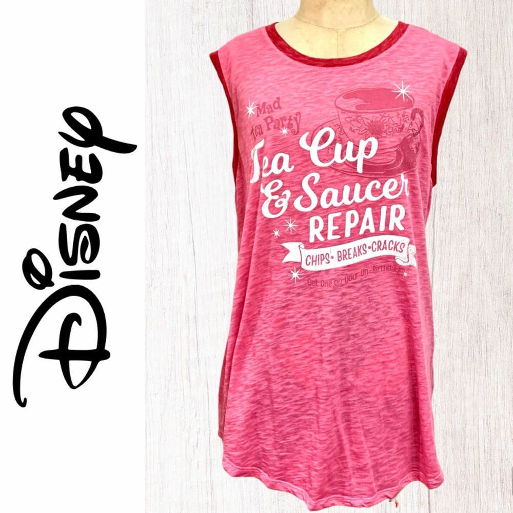 Disney Mad Tea Party Teacup Repair Sleeveless Tee Pink-
M